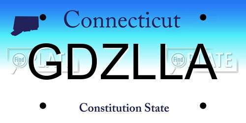 GDZLLA Connecticut License Plate