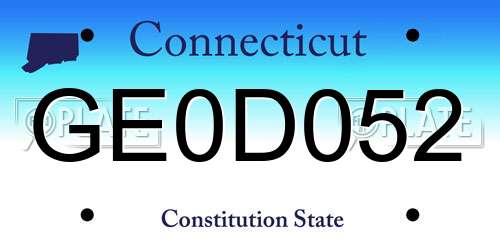 GE0D052 Connecticut License Plate