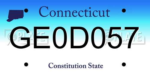 GE0D057 Connecticut License Plate