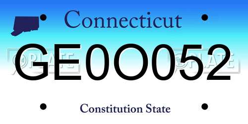 GE0O052 Connecticut License Plate