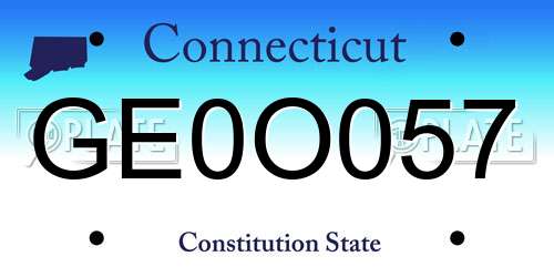 GE0O057 Connecticut License Plate