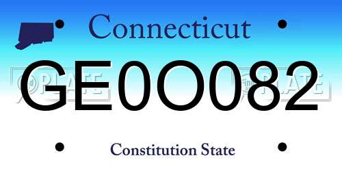 GE0O082 Connecticut License Plate