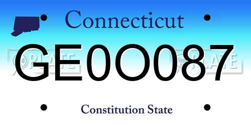 GE0O087 Connecticut License Plate