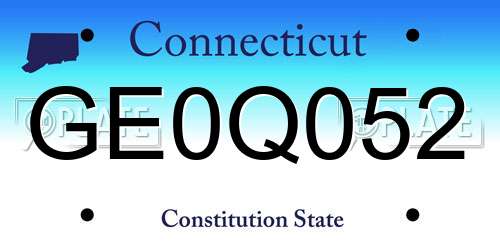GE0Q052 Connecticut License Plate