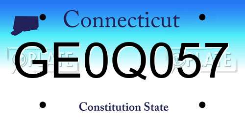 GE0Q057 Connecticut License Plate