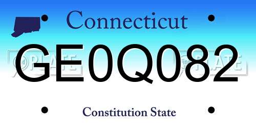 GE0Q082 Connecticut License Plate