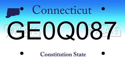 GE0Q087 Connecticut License Plate