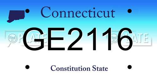 GE2116 Connecticut License Plate