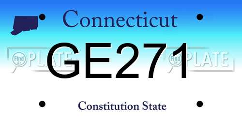 GE271 Connecticut License Plate