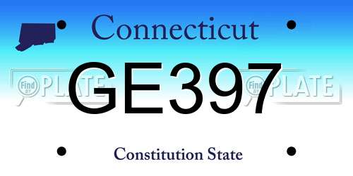 GE397 Connecticut License Plate
