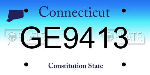 GE9413 Connecticut License Plate
