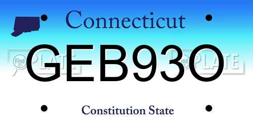 GEB93O Connecticut License Plate