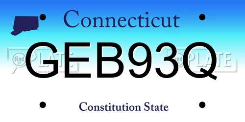 GEB93Q Connecticut License Plate
