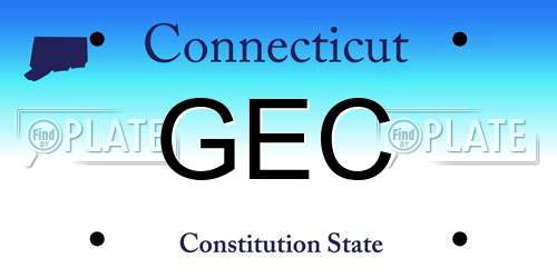 GEC Connecticut License Plate