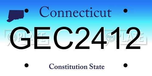 GEC2412 Connecticut License Plate