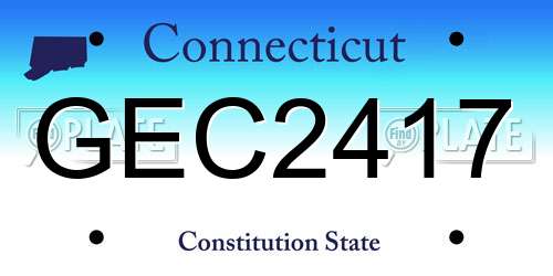 GEC2417 Connecticut License Plate
