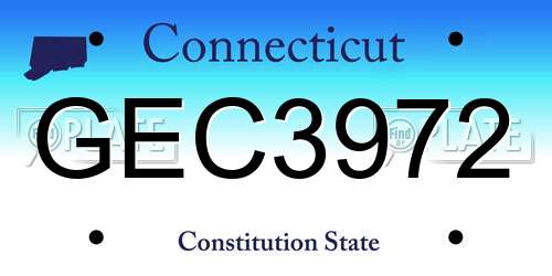 GEC3972 Connecticut License Plate