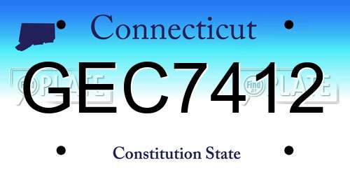 GEC7412 Connecticut License Plate