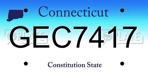 GEC7417 Connecticut License Plate