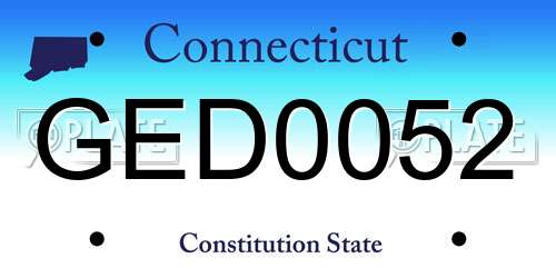 GED0052 Connecticut License Plate