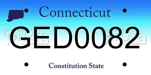 GED0082 Connecticut License Plate