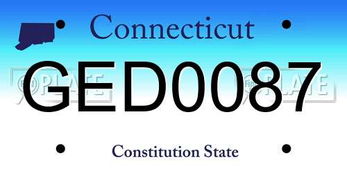 GED0087 Connecticut License Plate