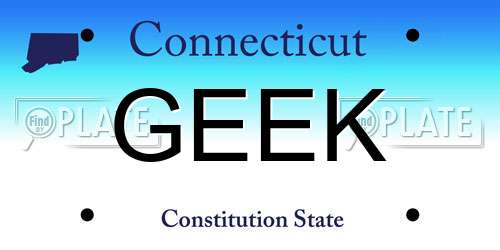 GEEK Connecticut License Plate