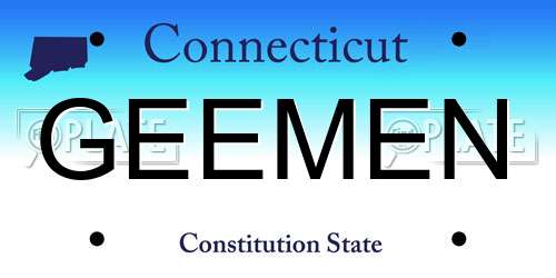 GEEMEN Connecticut License Plate