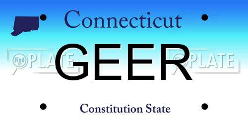 GEER Connecticut License Plate
