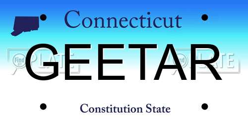 GEETAR Connecticut License Plate