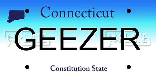 GEEZER Connecticut License Plate