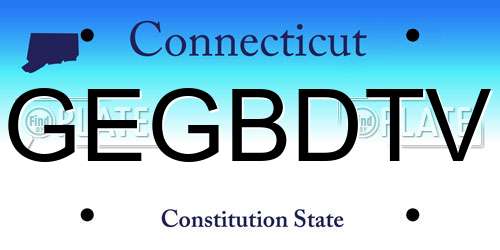 GEGBDTV Connecticut License Plate