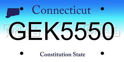 GEK5550 Connecticut License Plate