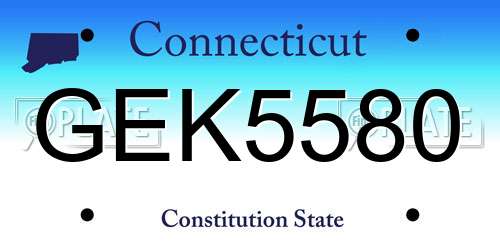 GEK5580 Connecticut License Plate