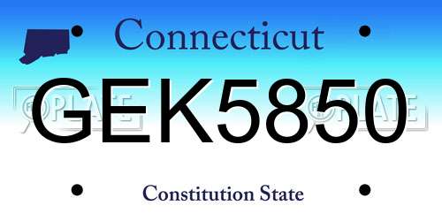 GEK5850 Connecticut License Plate