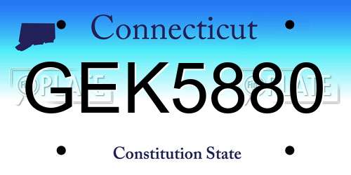 GEK5880 Connecticut License Plate