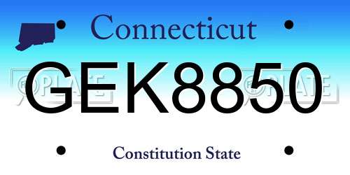 GEK8850 Connecticut License Plate