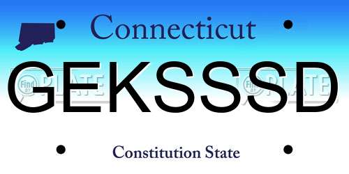 GEKSSSD Connecticut License Plate