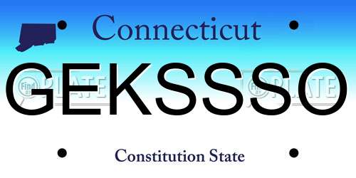 GEKSSSO Connecticut License Plate