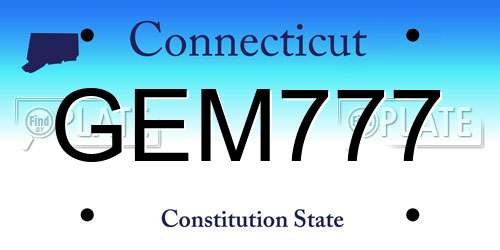 GEM777 Connecticut License Plate