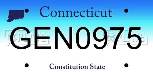 GEN0975 Connecticut License Plate