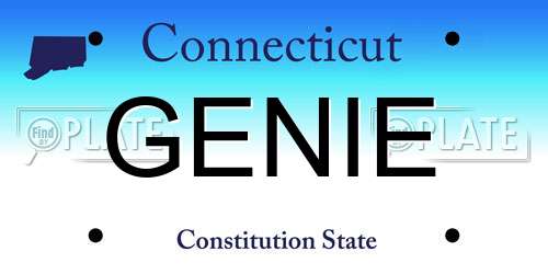 GENIE Connecticut License Plate