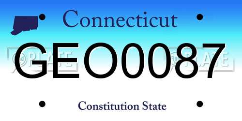 GEO0087 Connecticut License Plate