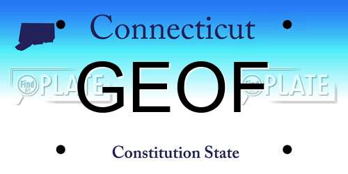 GEOF Connecticut License Plate