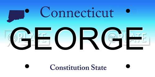 GEORGE Connecticut License Plate