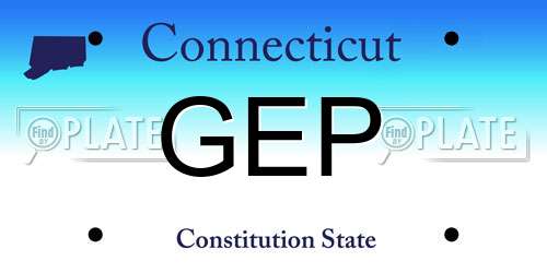 GEP Connecticut License Plate