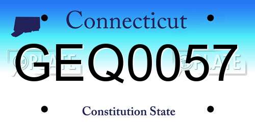 GEQ0057 Connecticut License Plate