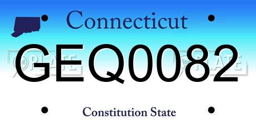 GEQ0082 Connecticut License Plate