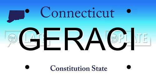 GERACI Connecticut License Plate