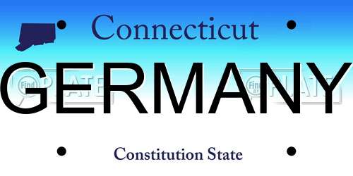 GERMANY Connecticut License Plate
